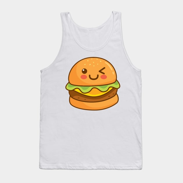 Kawaii Hamburger Tank Top by edwardecho